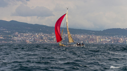 Sailing regatta in the Gulf of Naples year 2016