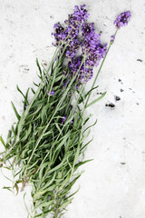 lavender on a metal table