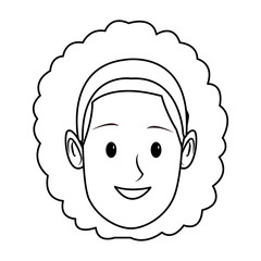 young woman face cartoon