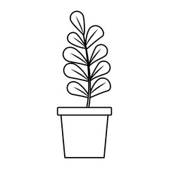 plant in pot cartoon