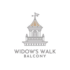 Widow's walk balcony illustration logo