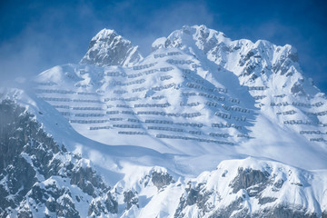 Avalanche Protection Barriers at the arlberg region, Vorarlberg, Austria, Europe