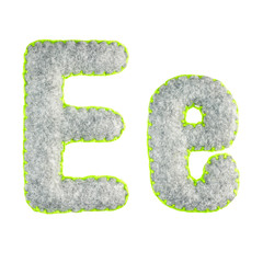 The letter E of the Latin alphabet isolated on a white background. The main and upper letter of the...