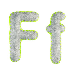 The letter F of the Latin alphabet isolated on a white background. The main and upper letter of the...