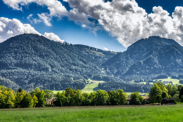 Blick von Ruhpolding  in Richtung Unternberg