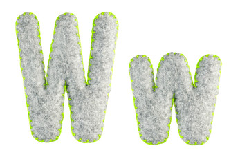 The letter W of the Latin alphabet isolated on a white background. The main and upper letter of the...