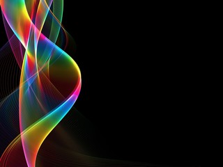 Abstract multicolored light waves background