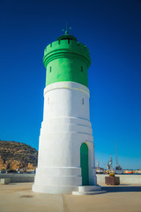 white green lighthouse