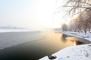 river natural scenery in winter