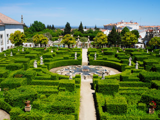 Beautiful staircase with antique motives in the Botanical Garden of the University of Coimbra in...