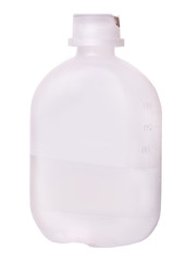 medicine for injection, bottle of plastic flat on isolated background