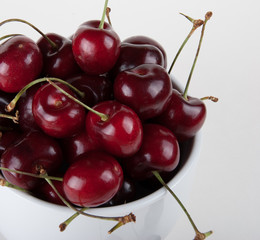 Cherry in the cup. Juice Fresh Summer Cherries ready to be served. 