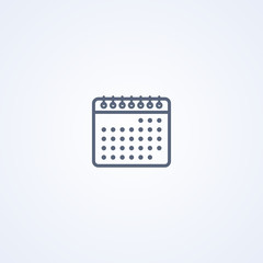Calendar, vector best gray line icon