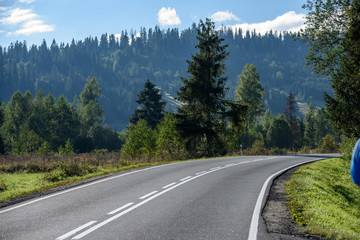 Fototapeta premium empty asphalt road outside city