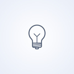 Light bulb, vector best gray line icon