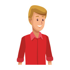 young man upperbody cartoon