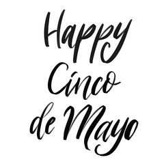 Naklejka premium Feliz Cinco De Mayo Invitation calligraphy. Hand-writing. 