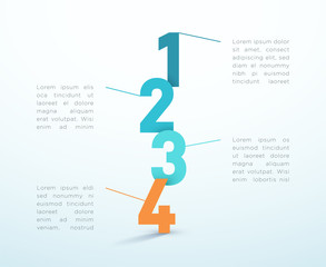 Number Steps 1 to 4 Infographic Vector Design