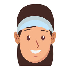 young woman face cartoon