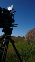 Filming in countryside
