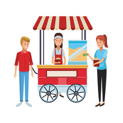 pop corn cart cartoon