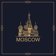 Fototapeta premium illustration of Moscow Saint Basil Cathedral in Red square