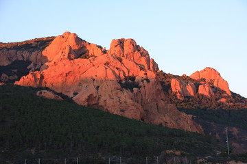 coucher de soleil sur l'Esterel