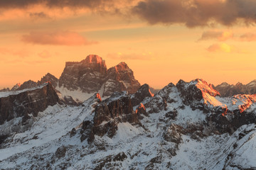 Tramonto nelle Dolomiti, da Cima Lagazuoi, Veneto
