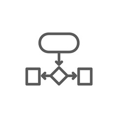 Hierarchical structure, auxiliary chart line icon.