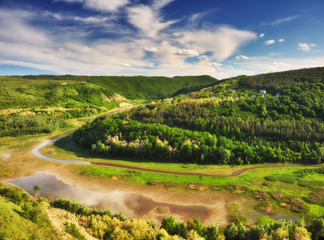 Fototapeta premium spring valley. canyon of the picturesque river