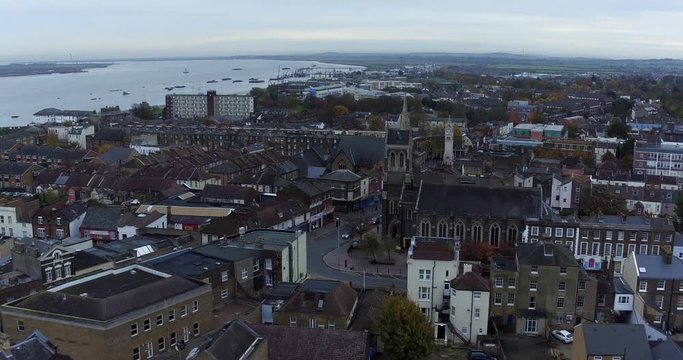 Aerial view of Gravesend, Kent, UK