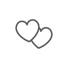 Two hearts f line icon.