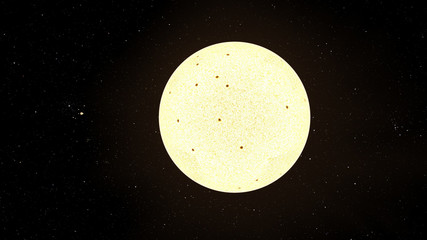 Exoplanet 3D illustrationsun bright photosphere yellow star sunspots fire (Elements of this image furnished by NASA)