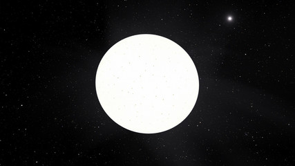 Exoplanet 3D illustration sunwhite star Sirius with spots against a black sky (Elements of this image furnished by NASA)