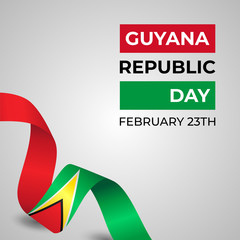 Happy Co-operative Republic of Guyana Republic Day Vector Template Design Illustration