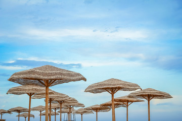 Beautiful seashore vacation on nature landscape background