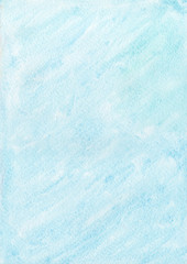 Abstract hand painted watercolor texture, background, greenish blue, pastel