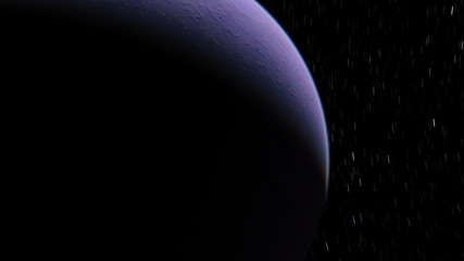 Fototapeta na wymiar Exoplanet 3D illustration planet lilac on a background of black sky (Elements of this image furnished by NASA)