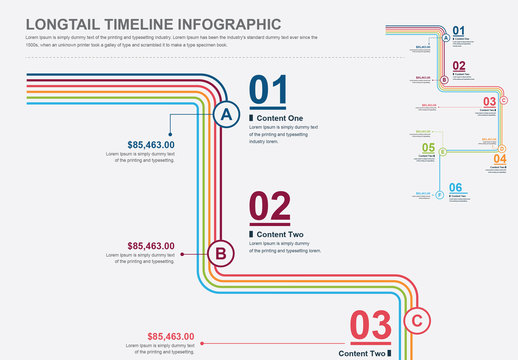 Longtail Timeline Process Infographic Layout