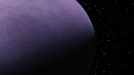 Exoplanet 3D illustration planet lilac on a background of black sky (Elements of this image furnished by NASA)