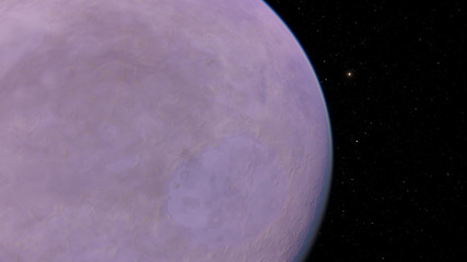 Exoplanet 3D illustration planet lilac on a background of black sky (Elements of this image furnished by NASA)