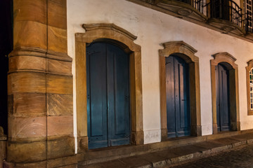 old wooden door in Ouro Preto, MG, Brazil