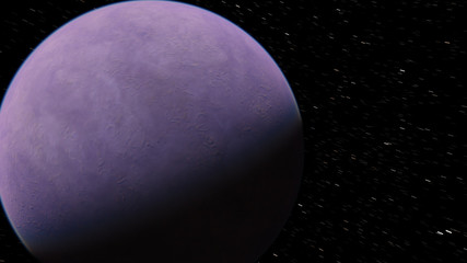 Exoplanet 3D illustration planet lilac on a background of black sky (Elements of this image furnished by NASA)
