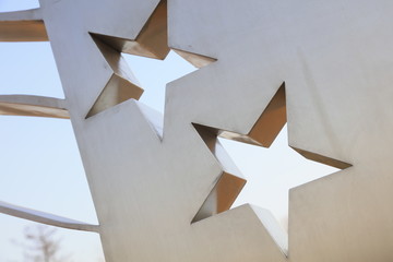 Star shaped stainless steel sculpture