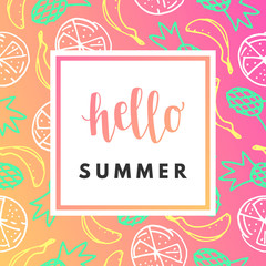 Hello Summer creative, printable, journaling greeting card.