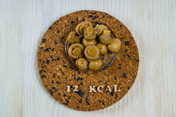 calorie product pickled mushrooms champignon 12 kcal 100 grams diet