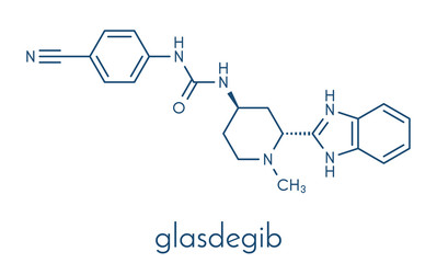 Glasdegib cancer drug molecule. Skeletal formula.