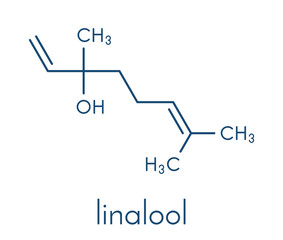 Linalool scent molecule. Skeletal formula.