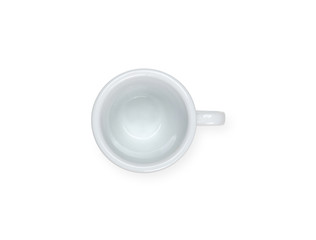 Empty white espresso coffee cup