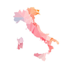 Italy. Silhouette of map. Geometric texture